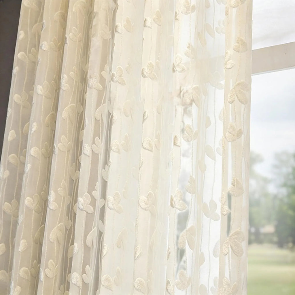 Light Filtering Embroidered Sheer Curtains